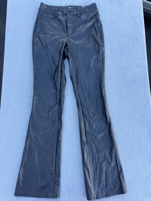 Pantalones Paige Manhattan tiro medio veganos imitación cuero bootcut negros talla 25 elásticos Foto 1 de 4