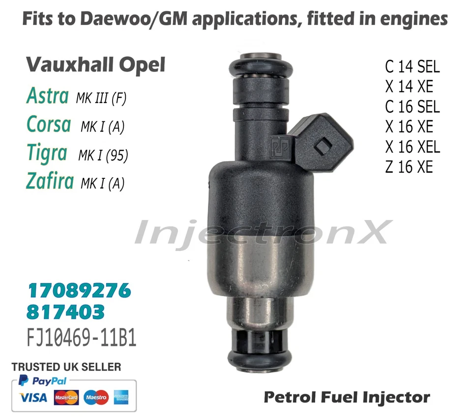 Petrol Fuel Injector 17089276 25321516 for Vauxhall / Opel 1.4 , 1.6 engines - Image 1 of 1