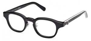 Moncler ML5184-D 001 Negro/Blanco Redondo Plástico Óptico Marco 46-22-145 - Imagen 1 de 6