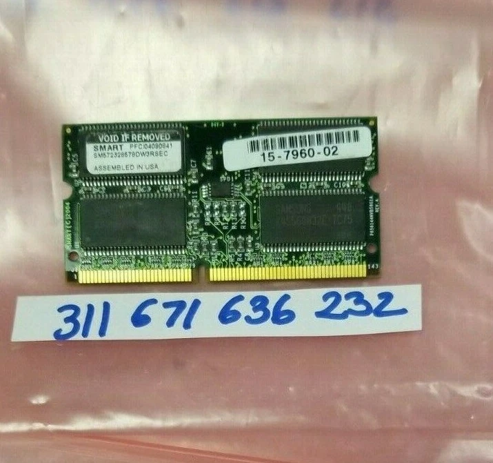  256MB 1RX8 SDRAM PC133 32X8  144PIN SODIMM ECC  SINGLE RANK 32X8 NON-REGISTERED - Image 1 of 1