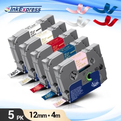 GREATEAM 5 PK TZe-R231 R234 RE34 RN34 RW34 Replace Brother P-Touch TZe Satin Ribbon Tape