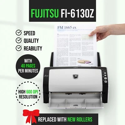 Fujitsu Fi-6130z Duplex Farbe USB Dokument Scanner für Legal Papier Größe W / - Bild 1 von 4