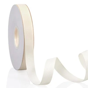 Ivory 5/8" X 50 Yards Solid Color Double Faced Grosgrain Ribbon for Gifts Wra... - Picture 1 of 7