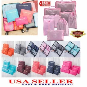 Travel Storage Bag Set Clothes Luggage Packing Cube Organizer Suitcase Suit USA - Picture 1 of 21