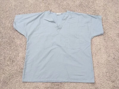 Blusa Médica Landau Para Hombre Grande Azul Mangas Cortas Enfermera Médica Veterinaria Foto 1 de 4