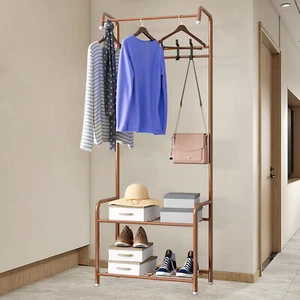 Appendiabiti attaccapanni guardaroba scarpiera appendiabiti 2 ripiani DE - Foto 1 di 21