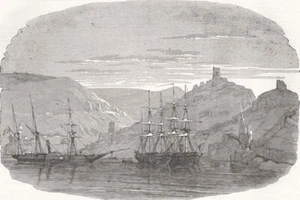 UKRAINE. Balaklava Hafen 1854 altes antikes Vintage Druckbild - Bild 1 von 1