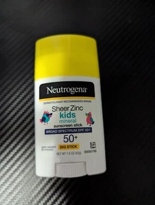 Neutrogena Sheer Zinc Oxide Kids Mineral Sunscreen Stick, 1.5 oz - Picture 1 of 2