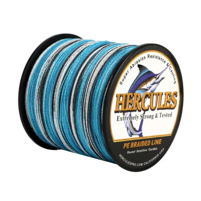 HERCULES Braid Fishing Line 1000M 1094Yds 6-100LB Test Color Select PE 4 Strands - Image 1 of 4