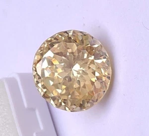 Piedra preciosa suelta de circón corte redondo amarillo pálido natural camboyano certificado 56,90 quilates - Imagen 1 de 11