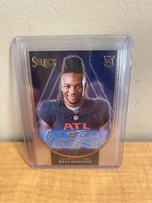 2023 Panini Select - Neon Icons Bijan Robinson #NI-BRO (RC) - Image 1 of 2