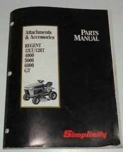 Simplicity Regent 12LT/LR 4000 5000 6000 Traktor Anbau Teilekatalog Handbuch - Bild 1 von 5