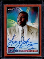 2021 Topps Finest Larry Johnson Orange Refractor Auto Autograph #16/25 Hornets