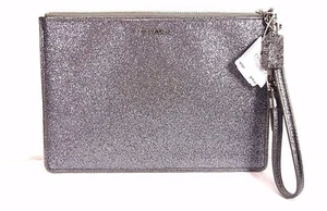 NWT COACH LEGACY GLITTER FLAT ZIP CASE SILVER F50377 - Picture 1 of 1