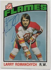 Larry Romanchych Signed 1976-77 O-Pee-Chee OPC Card #281 Atlanta Flames - Picture 1 of 1