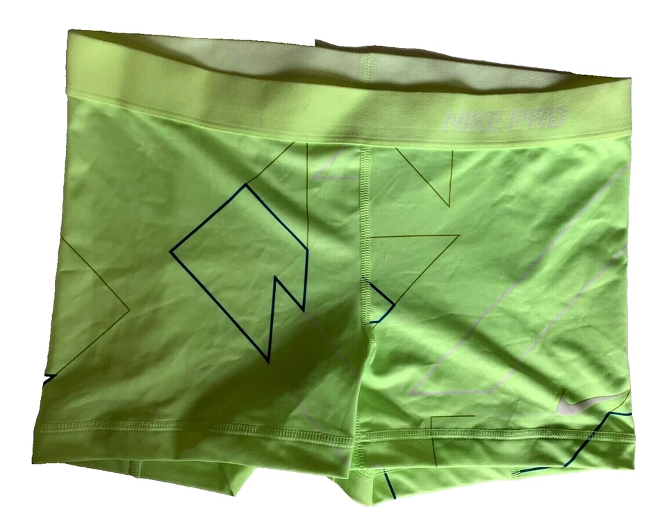 NEW NIKE PRO [L] Women's 2.5'' Compression Yoga Shorts-Yellow/Printed 453650-340 - Image 1 of 3