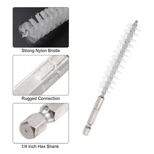 Nylon Bohrbürste 17 mm Durchmesser Reinigungsdrahtbürste mit Griff 1/4" Sechskantschaft - Bild 1 von 6