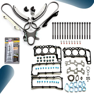Timing Chain Kit & Head Gasket Bolts Set For Dodge Ram 1500 Dakota Jeep Liberty - Image 1 of 4