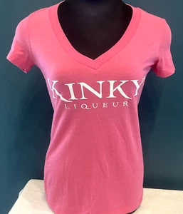 CAMISETA KINKY LICOR ROSA MUJER SLIM FIT MEZCLA ALGODÓN/POLIÉSTER CUELLO EN V TALLA PEQUEÑA - Imagen 1 de 8