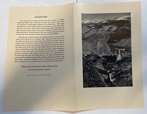 YOSEMITE AHWAHNEE MENU Aug 24 1948 5.5x8.5" Ansel Adams Vernal And Neveda Falls - Picture 1 of 2