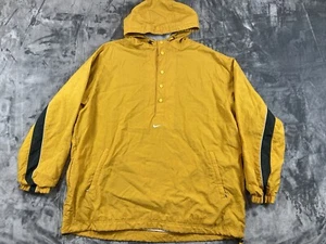 Giacca a vento vintage Nike antipioggia uomo 2XL gialla con cappuccio 1/4 snap anorak - Foto 1 di 11