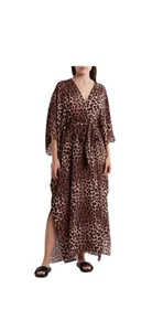 Good American NWT Goddess cover up leopard print robe,one size fits 2XL-5XL - Picture 1 of 9
