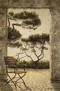 GARTEN TERRASSENSZENE 42" 106CM BELGISCHER TANDWANDBEHANG, GEFÜTTERT, STABÄRMEL - Bild 1 von 6