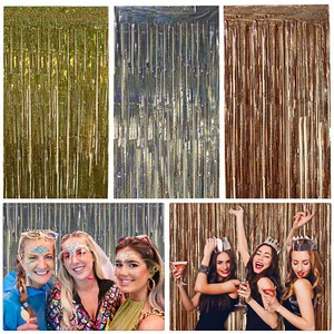Lámina Flecos Oropel Brillo Telón de Fondo Cortinas Boda Cumpleaños Fiesta Decoración - Imagen 1 de 25