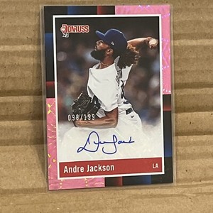 2022 Donruss Retro 1988 Signatures Pink Fireworks #12 Andre Jackson Auto 98/199