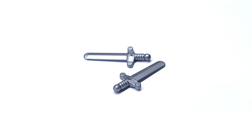 LEGO X10 Pearl Dark Gray Minifig Weapon Sword Shortsword Elaborate Hilt Castle