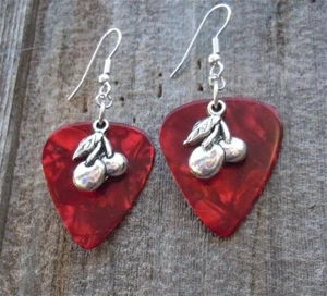 Pendientes púas para guitarra Cherry Charm - Elige tu color - Imagen 1 de 9