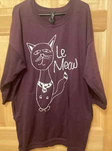 Melissa McCarthy Seven7 Cat Sweater Womens 3X Eggplant Purple Le Meow Pockets - Picture 1 of 5
