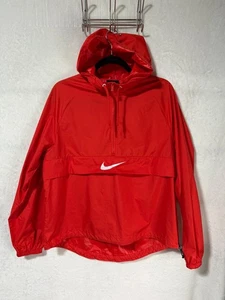Vintage Nike Center Swoosh Orange Half Zip Windbreaker Size L - Picture 1 of 9