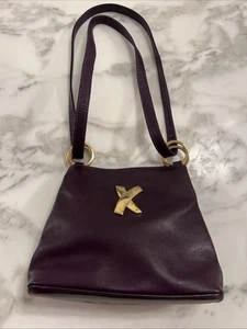 Paloma Picasso Purple Leather Crossbody Shoulder Bag Purse Made in Italy Vintage - Picture 1 of 8