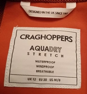 Craghoppers Caldbeck Women's Jacket Rain Aquadry Waterproof Size 8 Paprika - Picture 1 of 9
