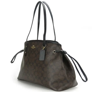 New Coach Signature Drawstring Carryall Tote/Shoulder Bag black Brown -F57842 - Picture 1 of 8