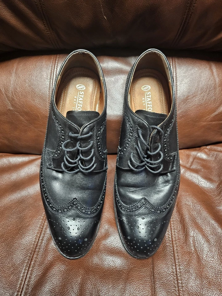 Zapatos con punta de ala de cuero STAFFORD para hombre talla 13 Foto 1 de 4