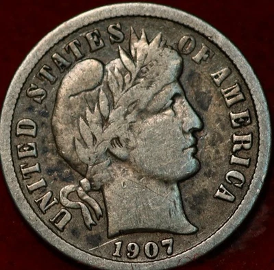 1907 Philadelphia Mint Silver Barber Dime - Image 1 of 2