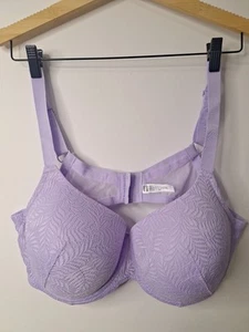 Bra 18 DD Purple Underwire Polyester Hooks Wide Straps Very Soft Comfortable - Picture 1 of 14