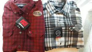 Wrangler New ATG Riggs plaid flannel mens Med Lot of 2 - Picture 1 of 6