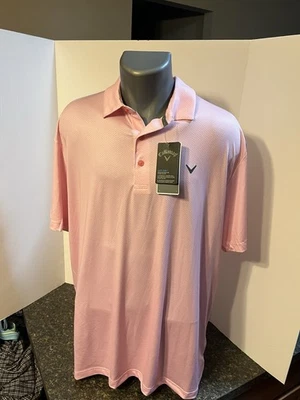 Camisa polo Callaway Opti Dri para hombre XL rosa a cuadros mezcla de polietileno nueva con etiquetas Foto 1 de 4