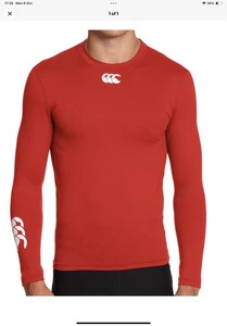 Canterbury  Baselayer Cold Long Sleeved Top Red Medium New - Picture 1 of 4