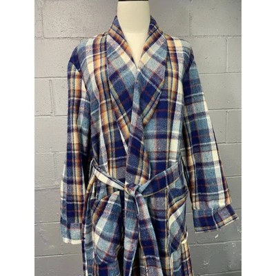 1970s Vintage Deadstock Plaid Robe Sea Island Treasure Craft Medium New w/ Tags - Image 1 of 4