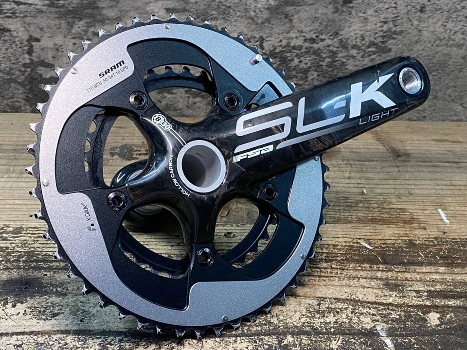 FSA SL-K LIGHT SRAM 10-Speed ​​Chainring Carbon Crankset 6.79in 50/34T BB 1.18in - Image 1 of 4