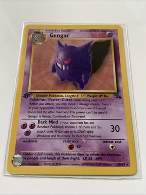 Pokémon Gengar TCG 20/62 Fossil 1st Edition - Image 1 of 3