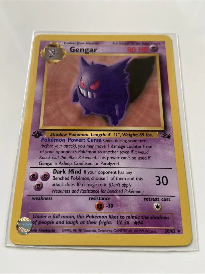 Pokémon Gengar TCG 20/62 Fossil 1st Edition - Image 1 of 3