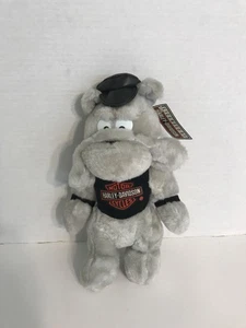 Vintage NWT Play-By-Play Harley Davidson Motorcycles Grey Biker Bulldog Plush - Picture 1 of 11