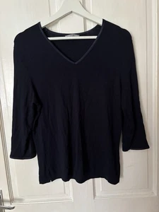 M&S Women’s Navy Blue 3/4 Sleeve Top Size 16 - Picture 1 of 6