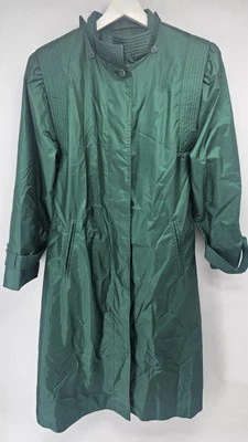 Bolsos de mano vintage para mujer abrigo de lluvia verde hombreras con capucha talla 10P Foto 1 de 4