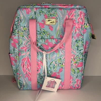 全新带标签 Lilly Pulitzer 绝缘背包 冷藏袋 最佳鱼 粉色 可转换 — 第 1/4 张图片
